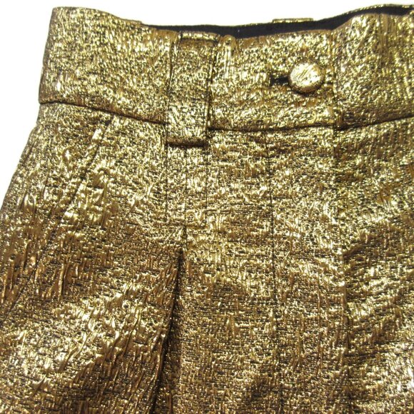 NWT Sezane Theophile Trouser in Royal Jacquard Gold Wide Leg Pants 34 / 2 - Picture 6 of 10